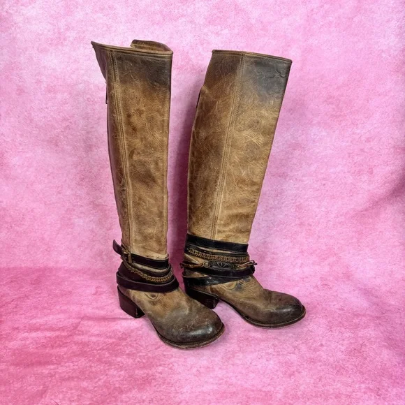 Brown Leather Knee-High Boots READ DESCRIPTION, IMPORTANT - Picture 4 of 17